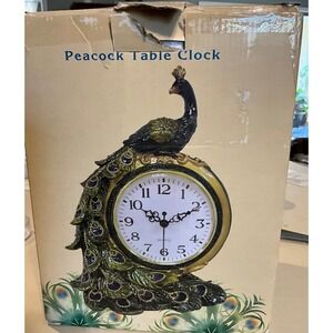 Cracker Barrel Peacock Table Clock Exclusively For Old Country Store